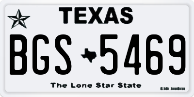 TX license plate BGS5469