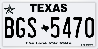 TX license plate BGS5470