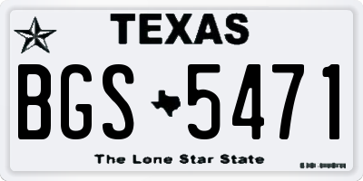 TX license plate BGS5471