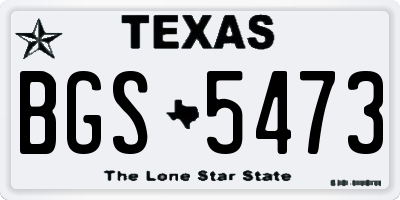 TX license plate BGS5473