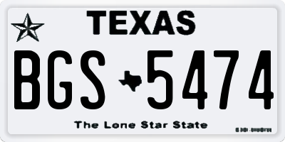 TX license plate BGS5474