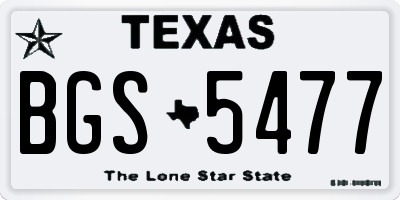 TX license plate BGS5477