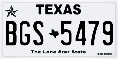 TX license plate BGS5479