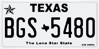 TX license plate BGS5480
