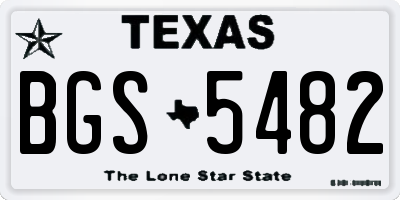 TX license plate BGS5482