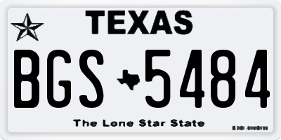 TX license plate BGS5484