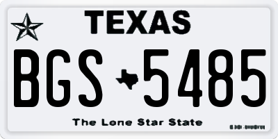 TX license plate BGS5485