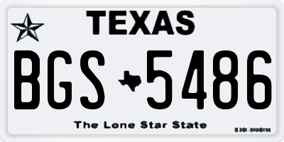 TX license plate BGS5486