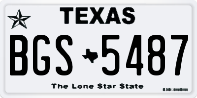 TX license plate BGS5487