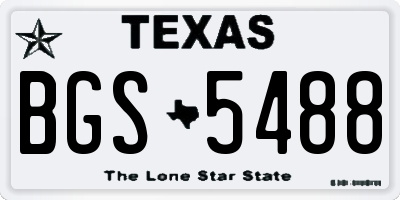 TX license plate BGS5488