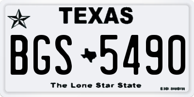 TX license plate BGS5490