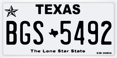 TX license plate BGS5492