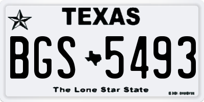 TX license plate BGS5493