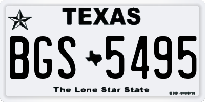 TX license plate BGS5495
