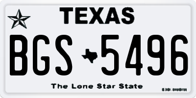 TX license plate BGS5496