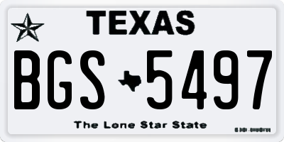 TX license plate BGS5497