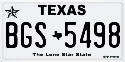 TX license plate BGS5498