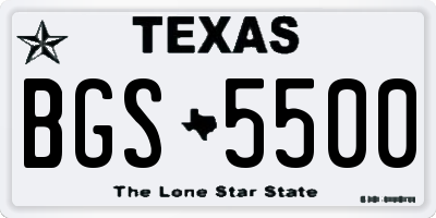 TX license plate BGS5500