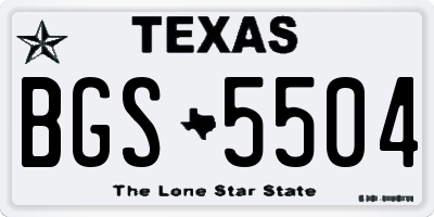 TX license plate BGS5504