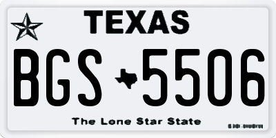 TX license plate BGS5506