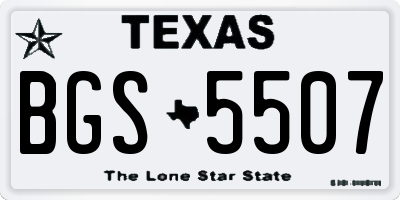 TX license plate BGS5507