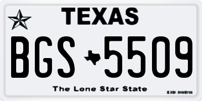 TX license plate BGS5509