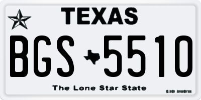 TX license plate BGS5510