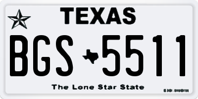 TX license plate BGS5511