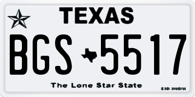 TX license plate BGS5517
