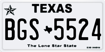 TX license plate BGS5524