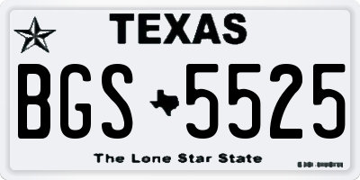 TX license plate BGS5525