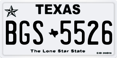 TX license plate BGS5526