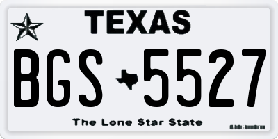 TX license plate BGS5527