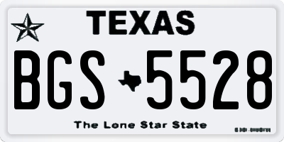 TX license plate BGS5528