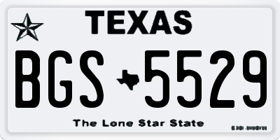 TX license plate BGS5529