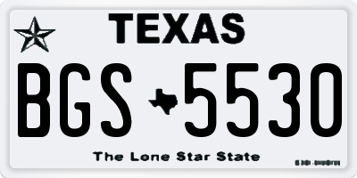 TX license plate BGS5530