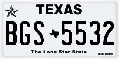 TX license plate BGS5532