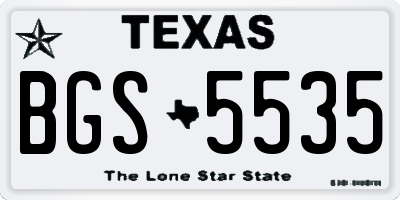 TX license plate BGS5535
