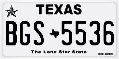 TX license plate BGS5536
