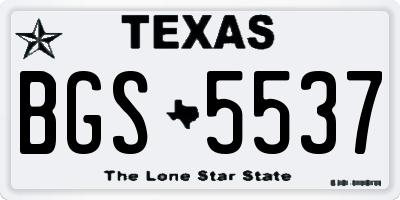 TX license plate BGS5537