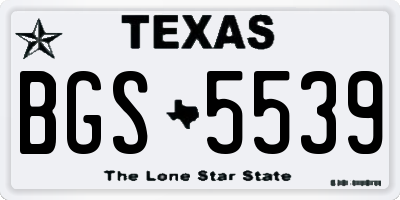 TX license plate BGS5539