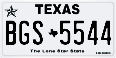 TX license plate BGS5544