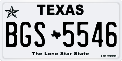 TX license plate BGS5546