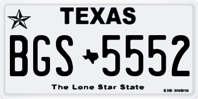 TX license plate BGS5552