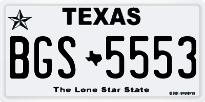 TX license plate BGS5553