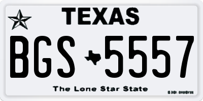 TX license plate BGS5557