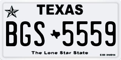 TX license plate BGS5559