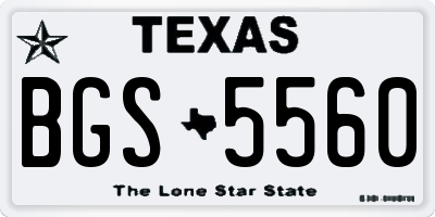 TX license plate BGS5560