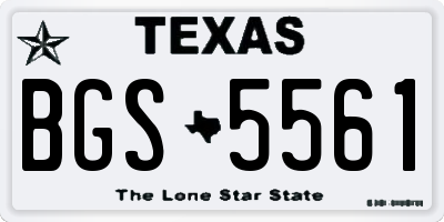 TX license plate BGS5561