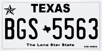 TX license plate BGS5563